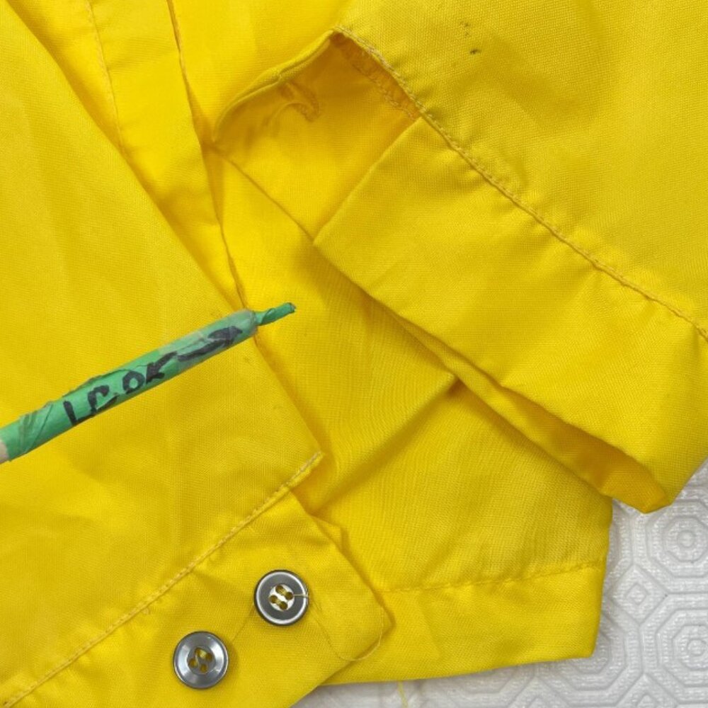 Vintage 1970's Yellow Striped Nylon Light Weight Drag Racing Jacket Men's Large - Picture 9 of 12